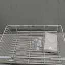 Dish Drying Rack in Sink, Small Dish Drainers for Inside Sink, Over The Sink Dish Racks, Stainless Steel Drying Rack with Utensil Holder, White