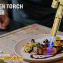 Brass Butane Torch Kitchen Blow Lighter, Culinary Torches Chef Cooking Professional Adjustable Flame with Reverse Use for Creme, Brulee, BBQ, Baking,Butane Fuel Not Included