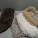 4 Pcs Christmas Plush Stockings 18 Inch Large Faux Fur Xmas Stocking Neutral Colors of White Brown Grey Holiday Classic Hanging Ornaments Socks for Xmas Home Decorations Party Fireplace Decor