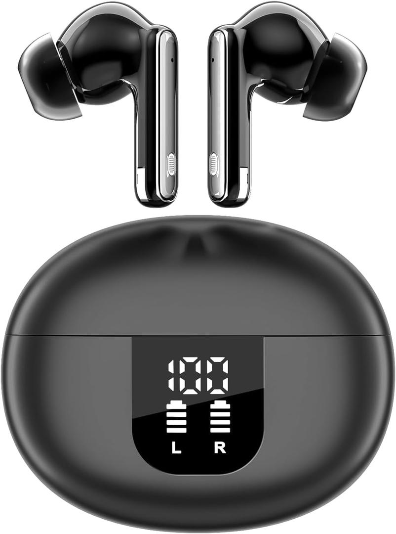 AI Language Translation Earbuds, in-Ear Bluetooth 5.4 with Noise-Canceling, Real-Time 2-Way Translation in 144 Languages, Ideal for Travel, Business and Learning (Black)