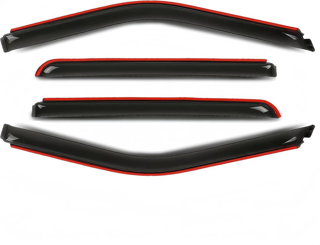 PIT66 in-Channel Window Visors Rain Guards Compatible with Ford F150 SuperCrew 2015-2025,Fit Ford F150 Raptor SuperCrew 2017-2025, Fit Supercrew Cab Only Window Deflectors Vent Visors
