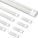 Fluorescent Light Bulbs Replacement 4FT, T8 LED Bulbs 4 Foot Type A+B, 24W (65W Equivalent) 3200LM, 6000K Daylight White, 48 Inch Tube, F32T8 or F40T12 LED Replacement, Non-Dimmable, 8-Pack