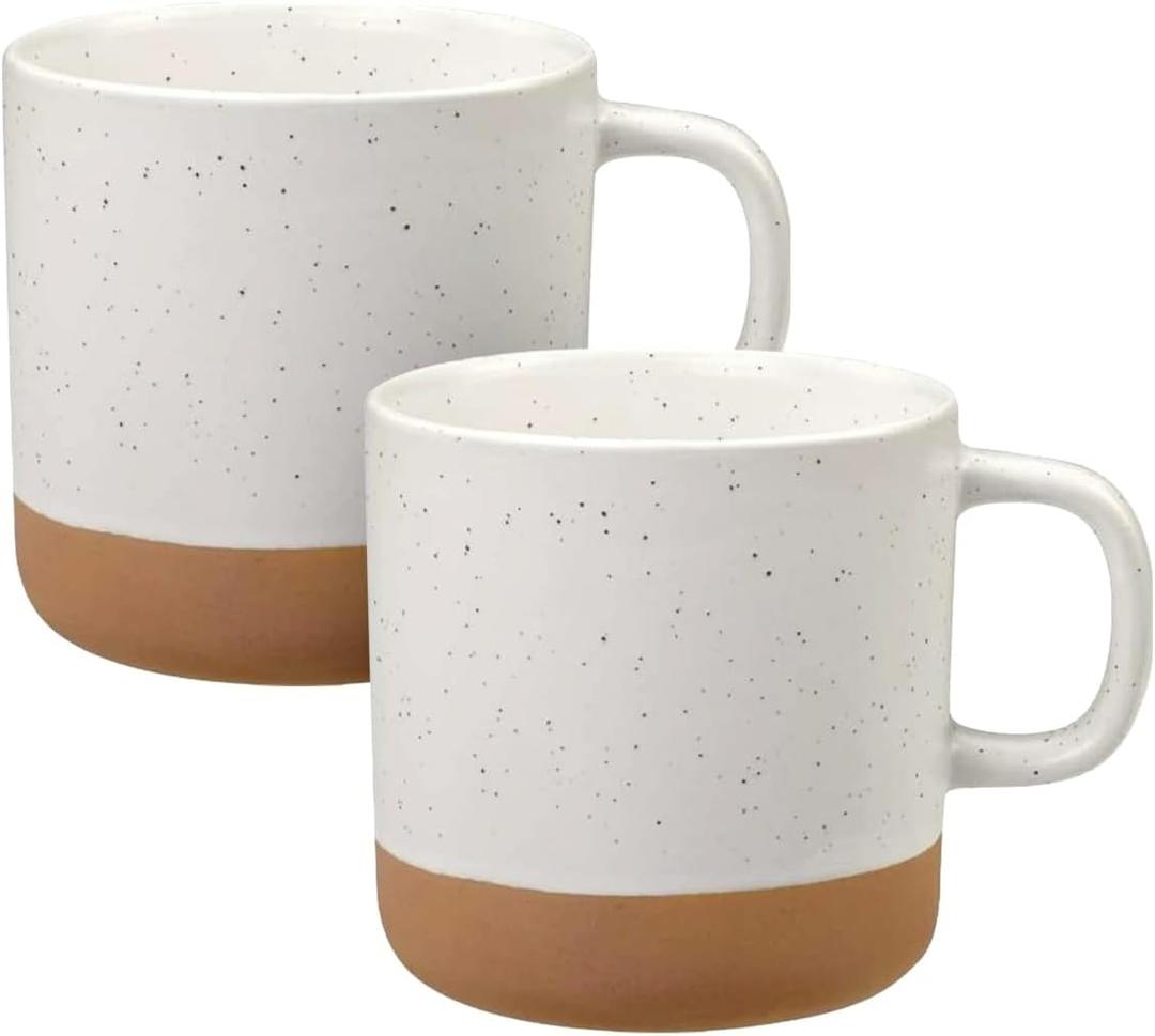 Unboxme Givenne Ceramic Coffee Mugs Set of 2, 12 oz - Handcrafted Speckled Gloss, Nature-Baked Base, Microwave Safe