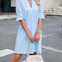 PerZeal Shirts Dress for Women V Neck Short Sleeves Casual Flowy Summer Beach Vacation Shifts (M)