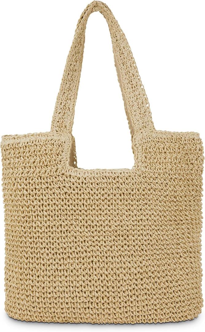 Straw Beach Tote Bag: Large Summer Boho Woven Bags - Rattan Handmade Shoulder Handbags for Women