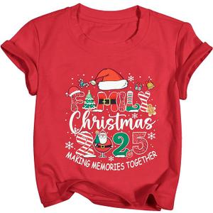 Matching Family Christmas Shirts Merry Christmas Santa Hat T Shirt Xmas Family Holiday Vacation Tee Top,2XL, 1 Pack