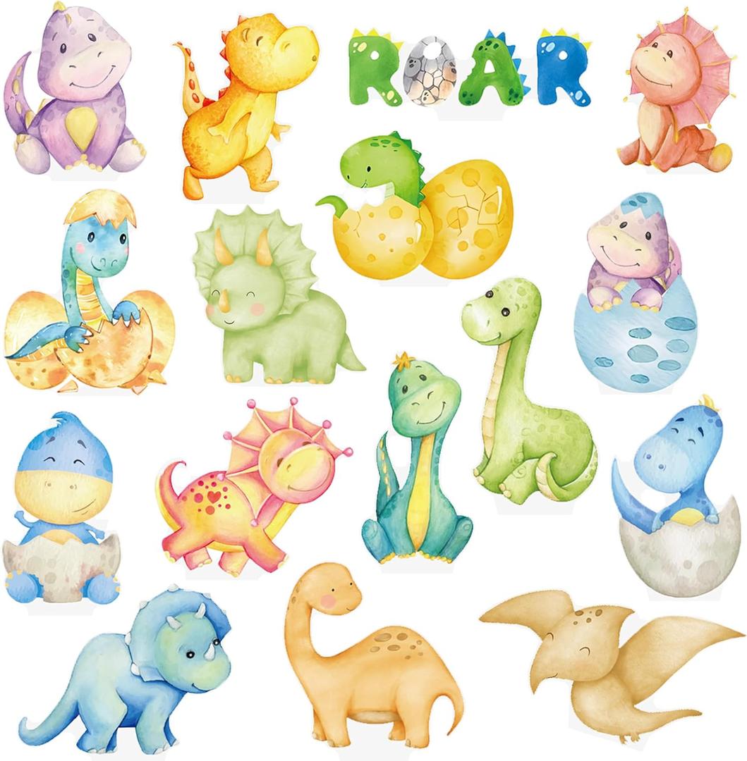 Dinosaur Baby Shower Decorations 48pcs Dinosaur Cupcake Toppers for Dino Birthday Party Decoration for Dinosaur Party Dino Roar Theme Baby Shower Supplies