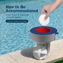 Pool Tablet Dispenser for 3 inch Tablets, Floating Tablet Holder with Reminder and 3 Adjustable Settings, Durable Floater for Pools, Large Size (Blue)