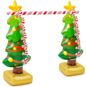 Poen 1 Set 60 Inch Christmas Inflatable Limbo Game for Kids & Adults, Inflatable Christmas Tree Decoration for Party Game Indoor & Outdoor Lawn & Yard Party Supplies