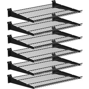 6 Pack 22" x 17" Slatwall Shelves, Heavy-Duty Slat Wall Wire Shelf Accessories for Garage and Home Storage (6, 17" x 22")