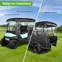 10L0L 4 Passenger Golf Cart Enclosure - 86" Roof Fit, Universal Golf Cart Cover for Yamaha Club Car EZGO,Waterproof 600D Rain Cover,Transparent Tail Light Panel,Foldable Door,4-Sided Clear Windows