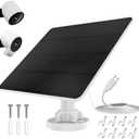 Solar Panel for Simplisafe Outdoor Camera Series 2 Wireless and Wired, IP65 Waterproof, 360 Adjustable Panel, Easy Setup, Keeps Camera Charged All Day  No Need to Replace Batteries Frequently