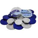 2 x The Dreidel Company 10 Mesh Bags Original Hanukkah Chocolate Gelt Blue & Silver Coins in Mesh Bags, Made with Premium Belgian Milk Chocolate, Gluten Free, Non-GMO, Kosher Certified Dairy (EXP 08/21/28)