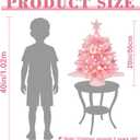 Wangchao Craft 20" Mini Pink Christmas Tree Table Top Artificial Xmas Tree Small Christmas Tree with Lights, Star Treetop and Balls, Tabletop for Girls Rooms