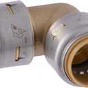 SharkBite Max 3/4 Inch 90 Degree Elbow, Push to Connect Brass Plumbing Fitting, PEX Pipe, Copper, CPVC, PE-RT, HDPE, UR256A