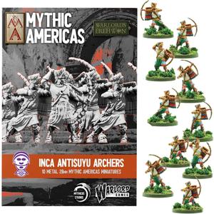 Wargames Delivered - Warlord Games Mythic Americas - Inca: Antisuyu Archers. Action Figures Fantasy 28mm Miniatures for Wargames, DND Miniatures, and Model War