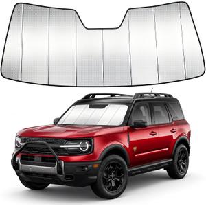 Windshield Sun Shade Custom Fit for Ford Bronco Sport 2021-2026, Accordion Folding Thick Window Sunshade Block Heat 99% UV Rays Sun Visor Keep Cooler Car Accessories