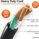 10 FT 3 Prong Dryer Extension Cord Outdoor Black, 30 AMP 10/3 Gauge Heavy Duty, NEMA 10-30P to 10-30R, Waterproof STW Jacket ETL Listed for Dryers & EV Charging