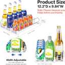 White Drink Organizer for Mini Fridge, Automatic Pusher Soda Can Organizer, Drink Dispenser for Can Beer Holds up to 12 Cans 3 Row (Depth 12.2" x Wide 9.9")