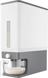 Lifewit Rice Dispenser 25 Lbs(11.3kg), Rice Storage Container Sealed Moisture Proof with Measuring Cup for Kitchen Pantry Household, BPA-Free, 1 Pack White