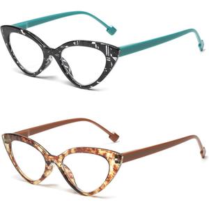 Cat Eye Fashion Reading Glasses for Women Spring Hinge Retro Cute Ladies Computer Readers ((Black Tortoiseshell,tea Tortoiseshell))