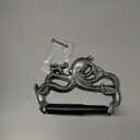 Decorative Cast Iron Octopus Toilet Paper Holder  Wall Mounted Nautical Bathroom Accessory  Kraken Design with Screws and Anchors  Silver & Black