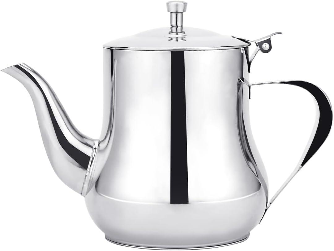 SANQIAHOME 570ml(20Oz) stainless steel small teapot (Silver)