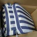 Outdoor Chaise Lounge Cushion Set of 2, Olefin Waterproof & Fade Resistant, Patio Lounge Chair Cushion, Thick Lounger Pad with Removable Cove, 75 x 23 x 6 Inches, Stripe Blue and White