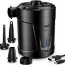 Air Pump for Inflatables,Air Mattress Pump,5200mAh Battery,Camping Essentials,Electric Air Pump,4 Air Nozzles,Fast Inflator Deflate for Inflatable mat,Air Mattresses Beds,Pool Floats,Vacuum Storage