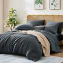 WRENSONGE Queen Comforter Set - 7 Pieces Blue Grey Bed in a Bag Queen with Sheets, 2 Pillow Shams, and 2 Pillowcases- Warm Bedding Sets Queen for All Season