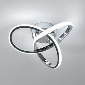 DELIPOP Modern Ceiling Light, 6500K Cool White Led Ceiling Light Fixture, Metal Curved Design Ceiling Lamp for Bedroom Hallway Bathroom Entryway Balcony Stair, White 