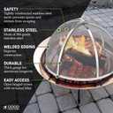 Good Directions Heavy Duty Fire Pit Spark Screen with Lifter, Stainless Steel, Hinged for Easy Access, 24 Inch Diameter