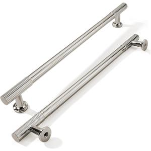 khtumeware 8 Inch Hole Center 10 Pack Polished Nickel Heavy Duty Solid Cabinet Pulls Kitchen Drawer Handles, for Dresser cabinets, cabinets, Door cabinets, Hardware