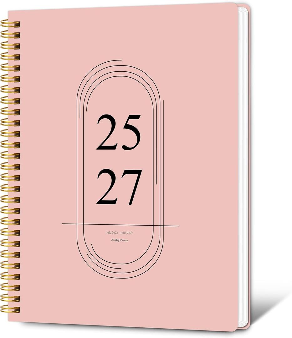TREES Monthly Planner 2026-2027, 18 Months Planner Calendar 2026-2027, January 2026 - June 2027, 8.8"  11.4", Simple Calendar Planner Notebook with Monthly Goals for School Office Home Planning (Pink)
