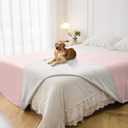 Waterproof Blanket for Bed Protection, Washable Dog Blankets for Couch, Soft Reversible Pet Throw Furniture Protector Cover for Sofa-82"x108",Pink+Cream