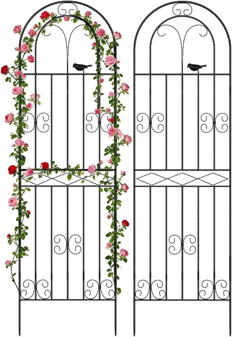 Amoskey 2 Pack 71x20in Durable Garden Trellis for Climbing Plants - Outdoor Trellis Supports for Lush Greenery - Ideal for Vines, Flowers, and Vegetables, Easy Installation & Space-Saving Design