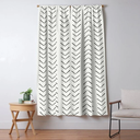 jinchan Boho Kitchen Curtains Linen Tier Curtains 24 Inches Bohemian Cafe Mudcloth Black and White 