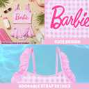 Barbie Girls Swimsuit Set 9-10Yrs, Two Piece Bikini Set, Adjustable Strap Bathing Suits Swimwear, Swimming Gifts for Girls (Pink)