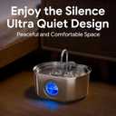 Cat Water Fountain Stainless Steel: 108oz/3.2L Cat Fountain for Drinking - Pet Water Fountain Inside - Automatic Dog Watering Dispenser Bowl - Pet Feeding & Watering Supplies - Water Level Window