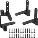 4 Pack Black Door Pivot Hinges Heavy Duty, 270 Degree Rotating Pivot Hinge, for Max 176lbs, for Wood Door, Cupboard/Swinging/Cafe/Saloon Door, Fence Gate Hinge, 201 Stainless Steel Pivot Hinge