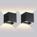 Outdoor Wall Lights 2PCS 3000k Wall Light Outdoor Porch Light Modern Wall Sconce up Down Light Outdoor Wall Light fixtures 20W LED Wall Pack Light, Black
