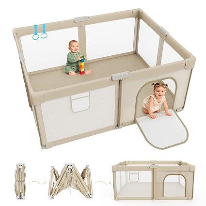 Foldable Baby Playpen 65"x50", Portable Playpen for Babies and Toddlers
Portable Playpen, Breathable Mesh, No Assembly, 2 Pulling Handles, With Carry Bag, Indoor Outdoor Use