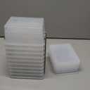 Citylife 1.3 QT 10 Pack Small Storage Bins Plastic Storage Container Stackable Box with Lids for Organizing, Clear White