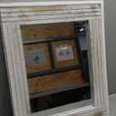 Mirrors for Wall Rustic Wooden Frame Rectangle Mirror Vintage Hanging Mirror for Bedroom Bathroom Living Room Farmhouse Wall Decor White Small 16" x 12 "