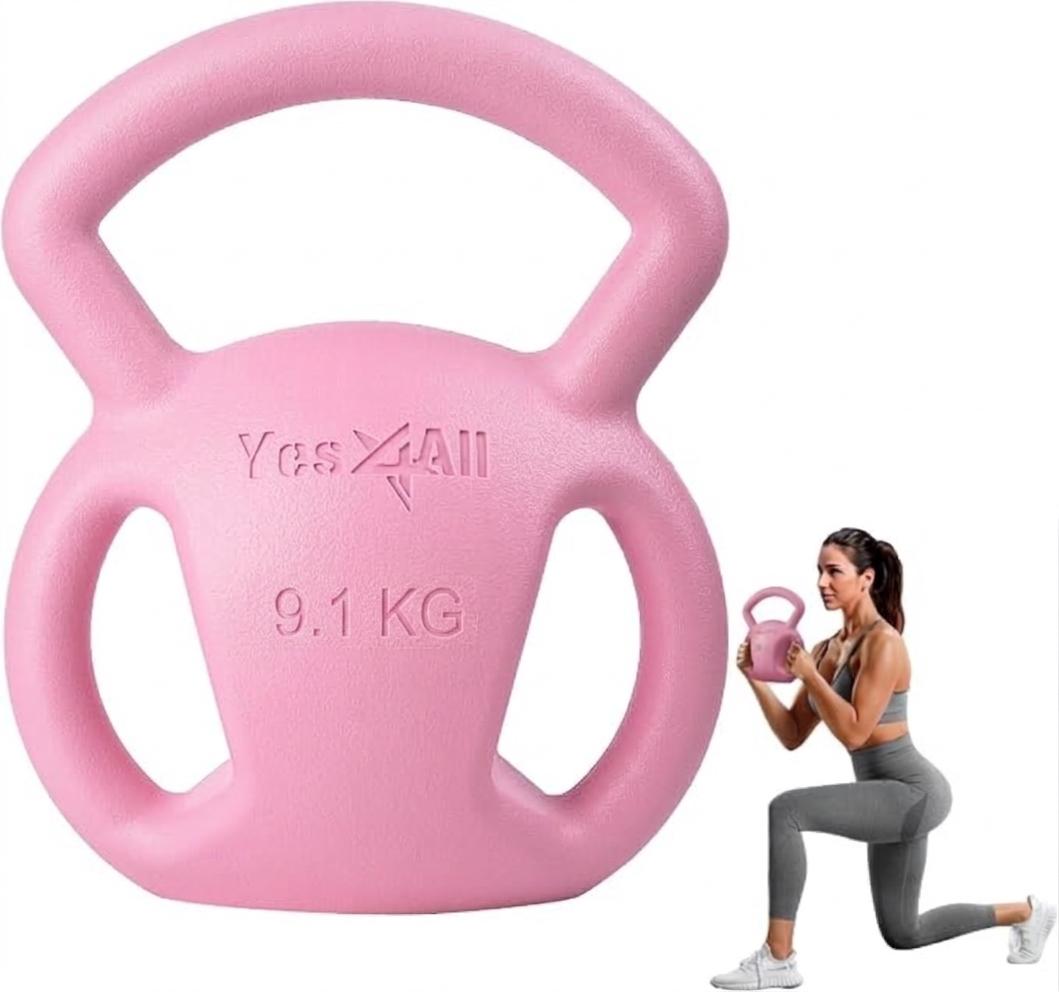 Yes4All 3-Handle Kettlebell, Strength Training Kettlebells for Home Gym, 9.1KG