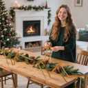 Artmag 24 Pcs Velvet Bows for Christmas Tree Rustic Bows Velvet Christmas Ornaments for Door Garland Wreath Gift Party Holiday Decoration (Width of 3/8",Camel)