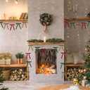 Valentines Garland-13ft Valentine's Bow Garland with String Lights Velvet Bow Garland Banner Valentines Galentines Indoor Decor for Wedding Holiday Party Wall Home Front Door(Green Brown Red)