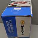 SOLSTICE Inflatable Tube Float  Heavy-Duty Material with Grab Handles for Pool, Lake & River  Compact with Backrest, Mesh Base, Cupholders & Rope  2-Person, White & Red, 89"  Super Chill