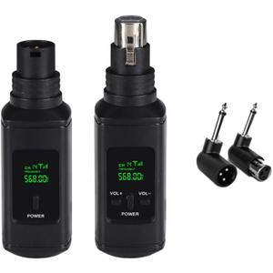 XLR 2.4GHz Wireless Microphone System, Wireless Transmitter Receiver for Dynamic/Condenser Mics, Adapter for Studio Recording, Live Streaming, Podcasting, YouTube Videos