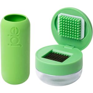 Joie Garlic Press and Chopper with Storage Container, Stainless Steel Blades, Green (Garlic Peeler and Chopper)